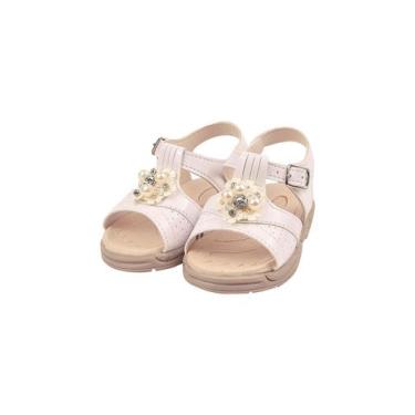 Imagem de Sandália Ortopédica Infantil Menina Flor Branca Verniz - Raniel Calçad