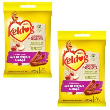Imagem de Petisco keldog bifinho mix de cerais e maçã p/ cães 55g 2un - Kelco