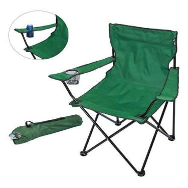 Imagem de Cadeira Dobrável Camping Pesca Praia Com Porta Copo - Kala