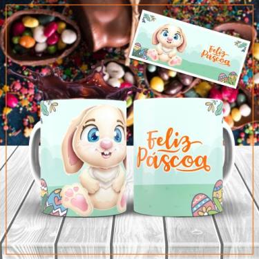 Imagem de Xícara Branca Porcelana Coelinho Coelho Páscoa + Caixinha - RYLLO, 03