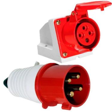 Imagem de Conjunto Industrial Tomada + Plug Macho Jng 3p+t 32a VM Mgi