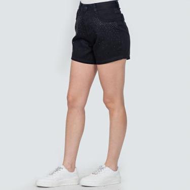 Imagem de Shorts Sarja Feminina Com Strass ZT246- - Madu & Co/ZOR, 36, Lav preto