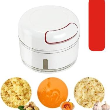 Imagem de Mini Multiprocessador Triturador Manual 2 Lâminas Inox Alho, legumes e