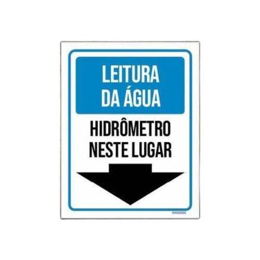 Imagem de Placa Sinalização Leitura Água Hidrômetro Neste Lugar 18X23