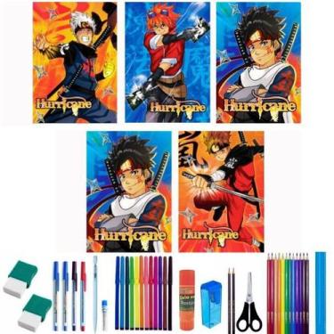 Imagem de Kit 10 Caderno Anime Brochurão Capa Dura 96 Folhas 38 Itens - Maxima c