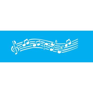 Imagem de Stencil Opa 10 x 30 cm - Notas Musicais I - 040 - Opa Criando Arte