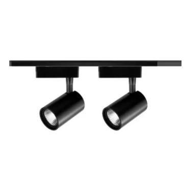 Imagem de Kit Trilho Eletrificado 1 Metro + 2 Spots Led 10w Preto BRANCA FRIO 65