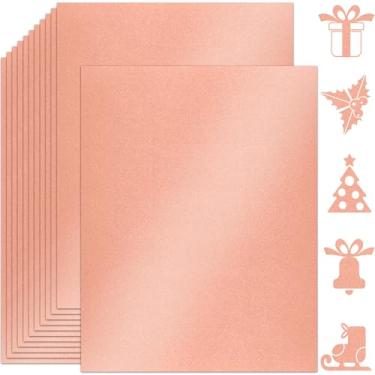 Imagem de Twavang 25 folhas de papel cartolina rosa brilhante 21 x 28 cm, 250 gsm/42 kg, papel perolado dupla face para álbuns, convites, impressão e cartões DIY