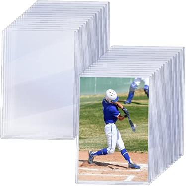 Imagem de Lincia 30 peças de plástico rígido de 15 x 23 cm, porta-cartões de foto jumbo, estojo protetor de cartão de PVC transparente para jogos, cartões esportivos, colecionar, armazenar suprimentos de