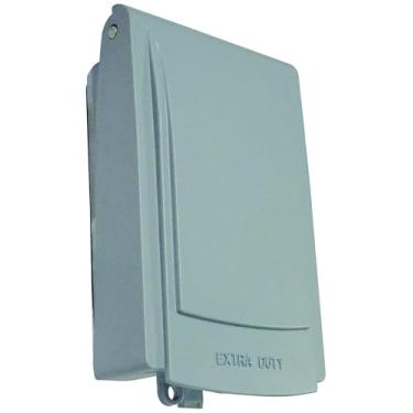 Imagem de Sealproof Capa vertical de 1 gang fina, extra resistente ao uso, à prova de intempéries, durável, não metálico, perfil ultra baixo, cinza