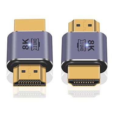 Imagem de Poyiccot Adaptador HDMI macho para macho 8K, adaptador HDMI 2.1 de 48 Gbps, adaptador HDMI para HDMI UHD HDMI 2.1, suporta 8K @ 60Hz, porta HDMI 4K @ 120Hz para vídeo 3D HDR Nintendo Switch PS5 Roku TV, 2 peças