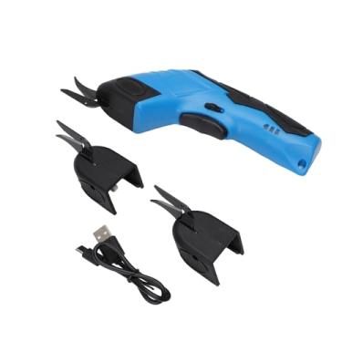 Imagem de Tesoura Elétrica, 4,2 V 10000 RPM Máquina de Corte de Tecido Tesoura Elétrica Cortador de Papelão Cortador de Tecido Com Interruptor de (1 cabeça de aço de tungstênio + 2 cabeças