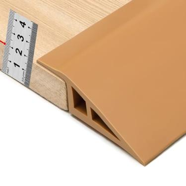 Imagem de bnell Faixa de Acabamento de Borda de Carpete e Piso, Faixa de Transição de Piso de Pvc Autoadesiva, Transições de Soleira Adequadas para Altura de Soleira Inferior A 20 Mm (6,56 Pés_Marrom Claro)