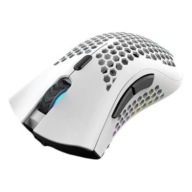 Imagem de Mouse Gamer Sem Fio BM600 com LED RGB, Recarregável via USB, 2.4G, ergonômico (Branca)