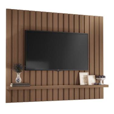 Imagem de Painel TV 60 Pol 160cm Suspenso Ripado Like H01 Castanho - Mpozenato, 