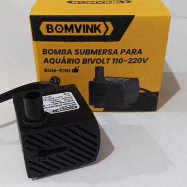 Imagem de Bomba Submersa Bombinha Motor Para Aquário Fonte Água Bebedouro Pet 180l/h Bivolt 110/220-Lene