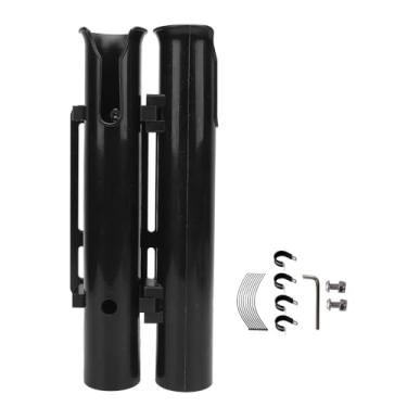 Imagem de Suporte para vara de pesca, Suporte de plástico portátil para vara de pesca com 2 tubos, Suporte de vara de pesca para motocicletas bicicletas bicicletas elétricas reboques