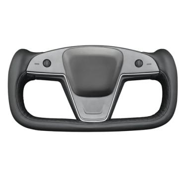 Imagem de MEWANT Capa de volante costurada à mão Tesla Model S Yoke para Tesla Model S 2021-2023 / Model X 2021-2023 Tesla Yoke Acessórios de volante