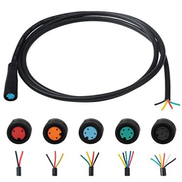 Imagem de EDENCOMERS Cabo de extensão Ebike 2 pinos, 3 pinos, 4 pinos, 5 pinos, 6 pinos, linha macho/fêmea com conector único à prova d'água para exibição de bicicleta elétrica faça você mesmo, acessórios para
