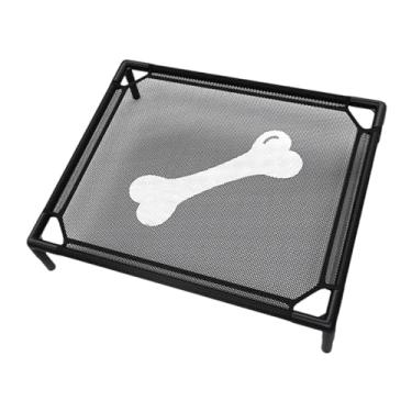 Imagem de Baoblaze Cama de rede de cachorro Cama elevada de animal de estimação de pé em pé e móveis externos cães médios cães confortáveis ​​com cama de animal de, Padrão ósseo