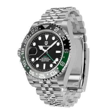 Imagem de BY BENYAR Pagani Design Relógios Masculinos Gmt 100M À Prova D'Água Vidro Safira Aço Inoxidável Relógios Automáticos Presentes Para Homens Pd-1662 (5 Preto E Verde)