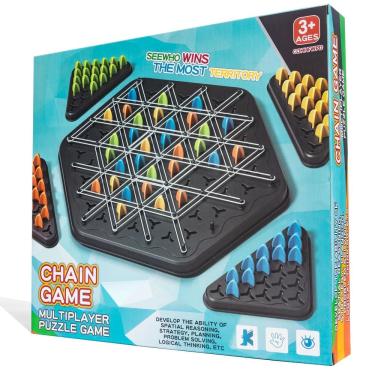 Imagem de Jogo de tabuleiro COHHFWPD Chain Triangle Chess 2-4 jogadores