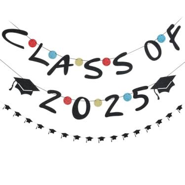 Imagem de Decorações de formatura pretas – Faixa preta com glitter classe de 2021 e faixa preta com glitter, faixa de formatura 2021, artigos de festa de formatura 2021, decorações de festa de formatura 2021
