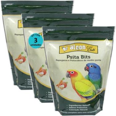 Imagem de Alcon eco club psita bits 450g kit com 3 ração para aves