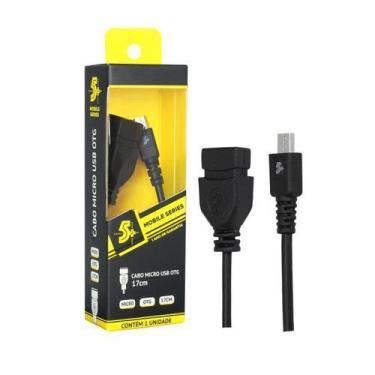 Imagem de Cabo micro usb mobile otg - micro usb + usb a femea - 17cm - preto - C