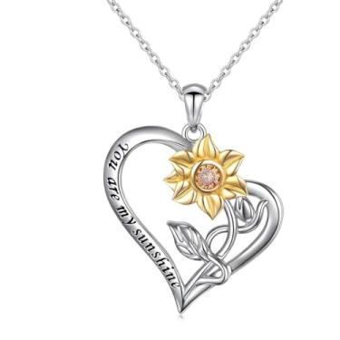 Imagem de CCJM Colar de girassol para mulheres, presentes de dia das mães, presentes You Are My Sunshine, presentes de girassol, presentes de aniversário de aniversário, presentes de Natal, para esposa,