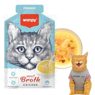 Imagem de Wanpy Sopa Caldinho Para Gatos 50g Frango Petisco Úmido Natural Tipo Sheba Whiskas Fancy Feast