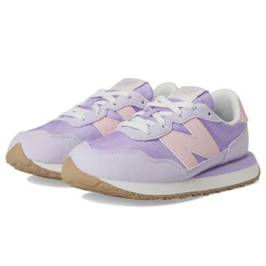 Imagem de New Balance Tênis infantil 237 V1 com cadarço, Lilás Glo/Shell Pink, 19