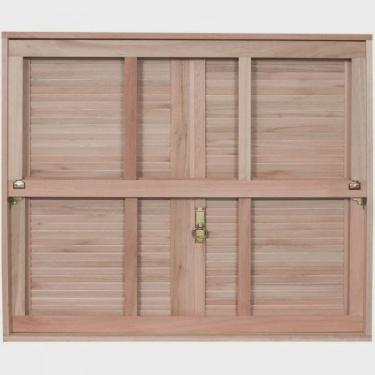 Imagem de Janela de Madeira Veneziana 120x120cm Com Caixilho e Guilhotina ewk G990 Rondosul