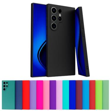 Imagem de Capa Celular Case Compatível Samsung Galaxy S25 ULTRA Silicone Aveludada Com Proteção De Câmera (PRETO)