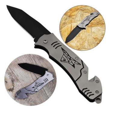 Imagem de Canivete Dobrável De Bolso Lâmina Afiada  Multifunção Com Corta Cinto 