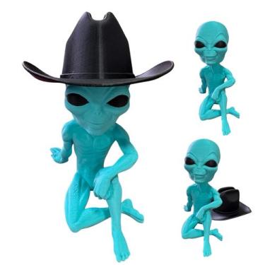 Imagem de Et Alien Sentado Cowboy - FLEX3D, Azul