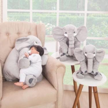 Imagem de Almofada travesseiro apoio elefante para bebe pelúcia pequeno - Miguel