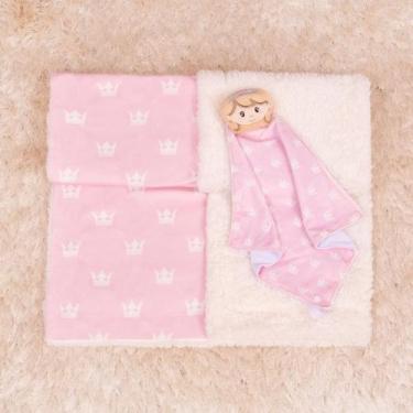 Imagem de Kit Cobertor com Naninha para Bebe com Caixa Presente - Miguel Baby, P