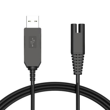 Imagem de QEJADI Cabo De Carregador De Substituição Para Waterpik Water Flosser Wp360 Wp360W Wp360C Wp400 Wp440 Wp440C Wp450 Wp462 Wp462W Wp468 Wf13 Wp100 Series 3V Usb Cabo De Carregamento Portátil Preto