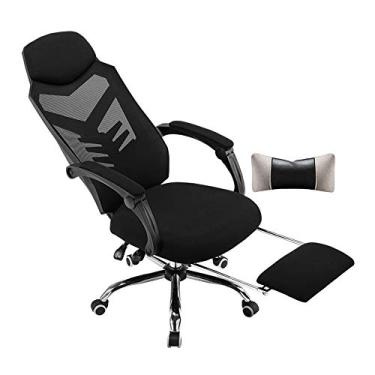 Imagem de TLTDSMYF Cadeira para jogos com encosto alto e apoio para os pés, cadeira ergonómica e confortável para escritório, cadeira reclinável para mesa de computador para videojogos capacidade de