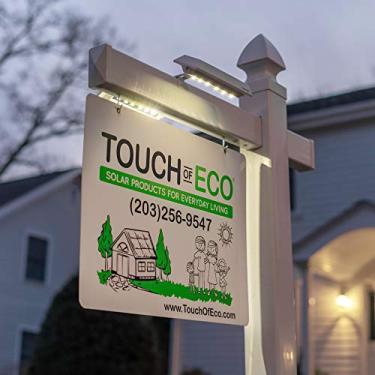 Imagem de Touch Of Eco LITEAGENT PRO – Luz solar de LED dupla face para placas de imóveis, negócios, iluminação de placa de quintal – Inclui suporte de montagem ajustável para placa