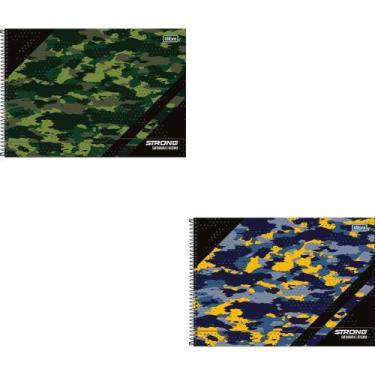 Imagem de Caderno Desenho UNIV Espiral Capa Dura STRONG 80 Folhas Pacote com 2 -