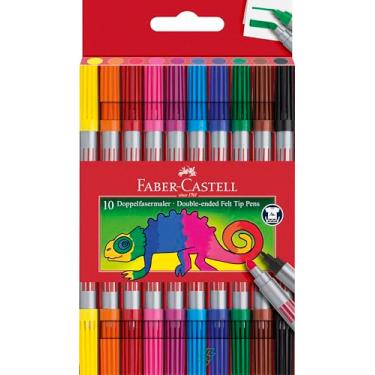 Imagem de Faber-Castell 151110 Canetas de ponta de feltro de ponta dupla, pacote com 10