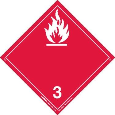 Imagem de Labelmaster Placa de material perigoso líquido inflamável IPV2, vinil permanente internacional sem palavras (pacote com 25)