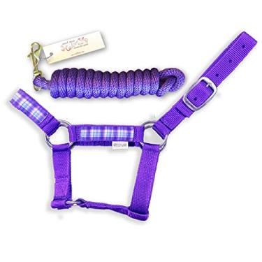 Imagem de HalterUp Cute and Stylish Miniature Donkey Halters and Lead Ropes (pacote com 2 itens) disponível em 10 cores, Roxa, Medium