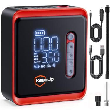 Imagem de KEEPUP Compressor de Ar Portátil para Inflador de Pneus - Bomba de Ar Sem Fio de 150 Psi com Bateria Recarregável para Pneus de Carro Ebike Motocicletas Bicicletas Bolas com Pressão de Pneu, Tipo de U