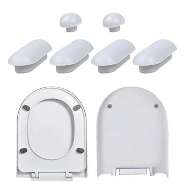 Imagem de Pacote com 4 amortecedores de assento sanitário para bidê - Acessório universal para bidê com adesivo forte compatível com todos os modelos de vaso sanitário (cinza x 4)