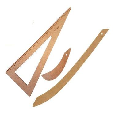 Imagem de 10 Jogos Reguas Corte Costura Curva Cavas Decotes Alfaiate. - LAPIDARE