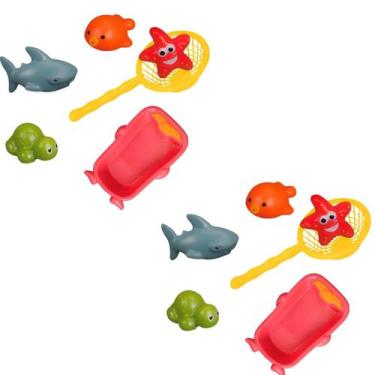 Imagem de 2 Kit Brinquedo de banho para bebê infantil bichinhos coloridos intera