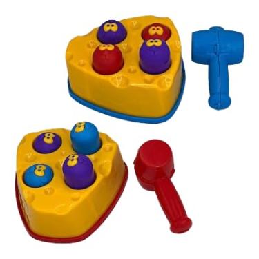 Imagem de Brinquedo Educativo Infantil de Encaixe, Martelos Coloridos com Base em Formato de Coração, Jogo de Coordenação Motora